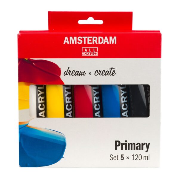Amsterdam Standard Akryl 120ml – 5 tuber – Primary Set